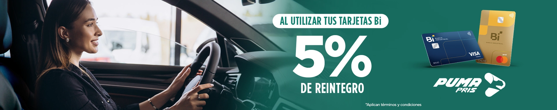 ¡5% de reintegro al utilizar tus Tarjetas Bi!